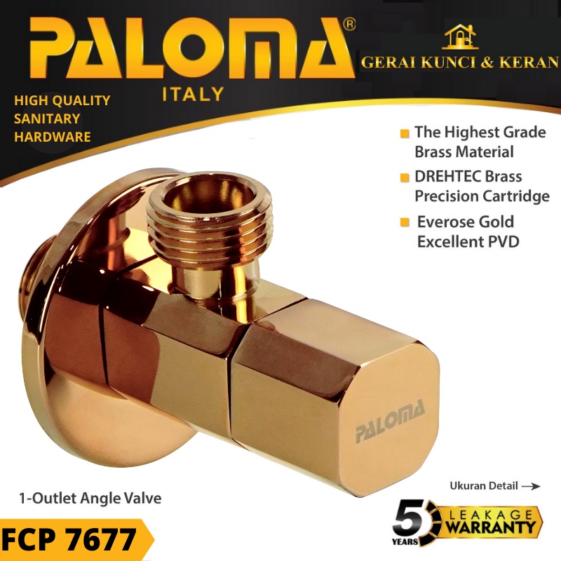 PALOMA FCP 7677 Keran Stop Toilet WC Jet Shower Valve Tembok Kran Air ROSE GOLD PVD