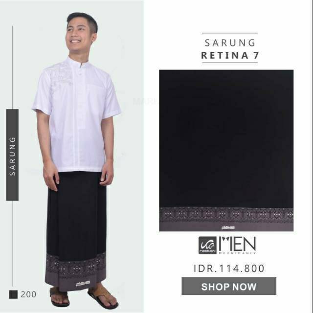Sarung retina 1 6 7 hitam navy rabbani ori