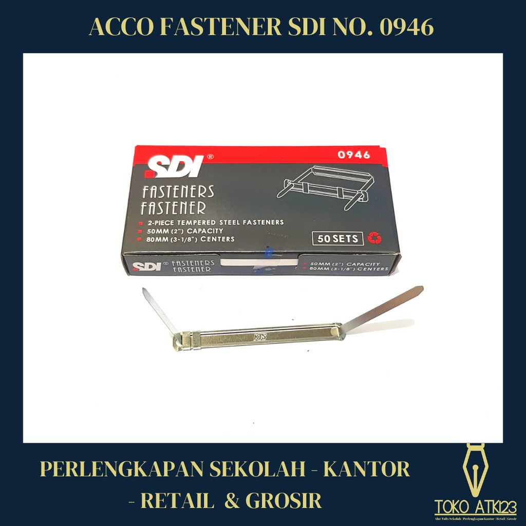 Acco Fastener / Paper Fastener / Snelhetcer Merk SDI Besi Isi 50 pcs