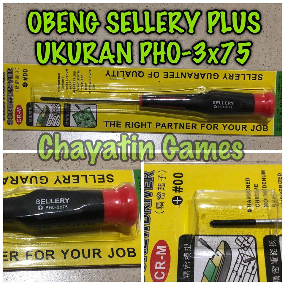 Obeng Sellery Model Plus ( + ) Ukuran PH0-3x75 Untuk Kacamata &amp; Kamera Harga Per 1pcs