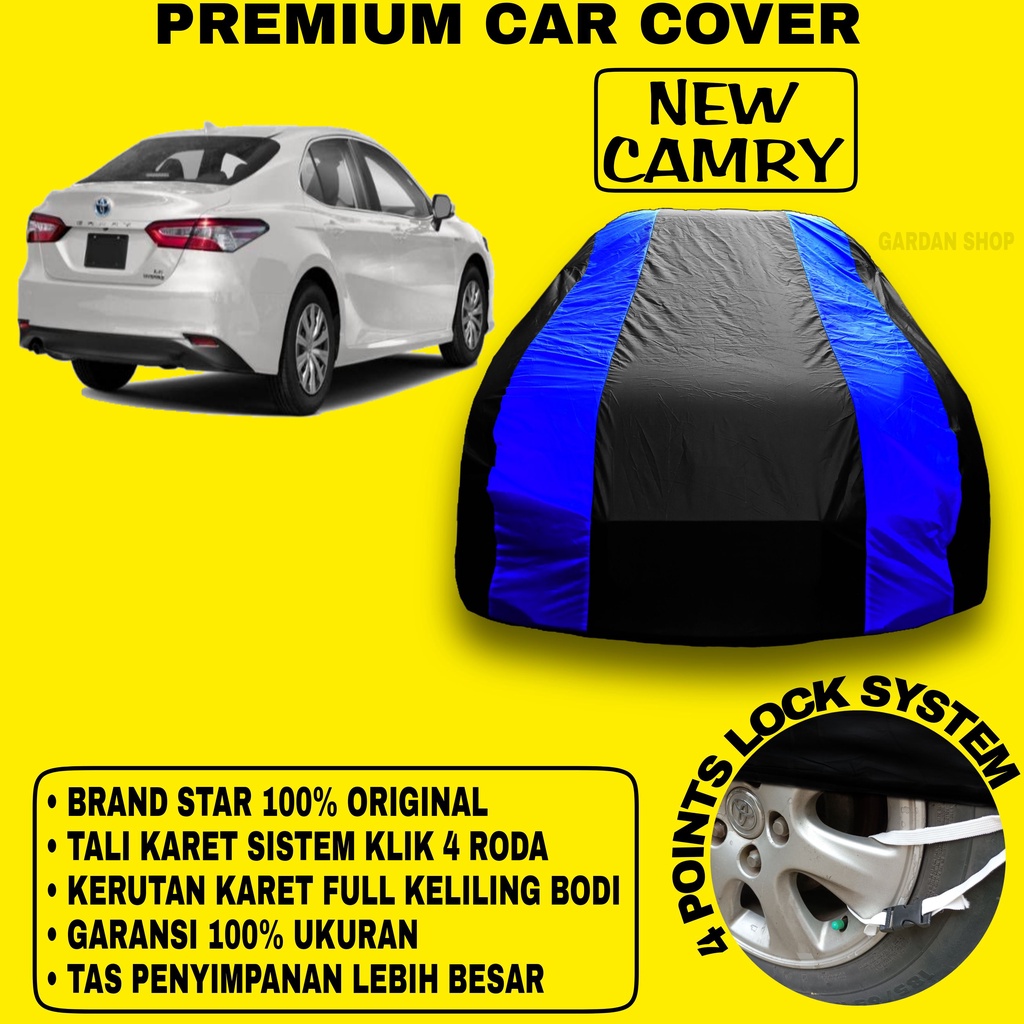 Body Cover NEW CAMRY Sarung Strip BIRU Penutup Pelindung Bodi Mobil New Camry PREMIUM