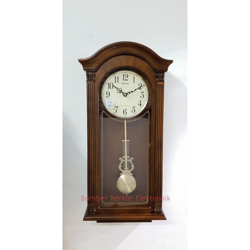 Jam Seiko Wooden Wall Clock Qxh066b Dual Chimes Shopee Indonesia