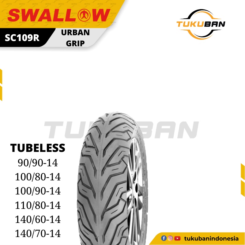 Ban Luar Swallow SC109R URBAN GRIP 90/90 100/80 100/90 110/80 140/60 140/70 Ring 14 Tubeless