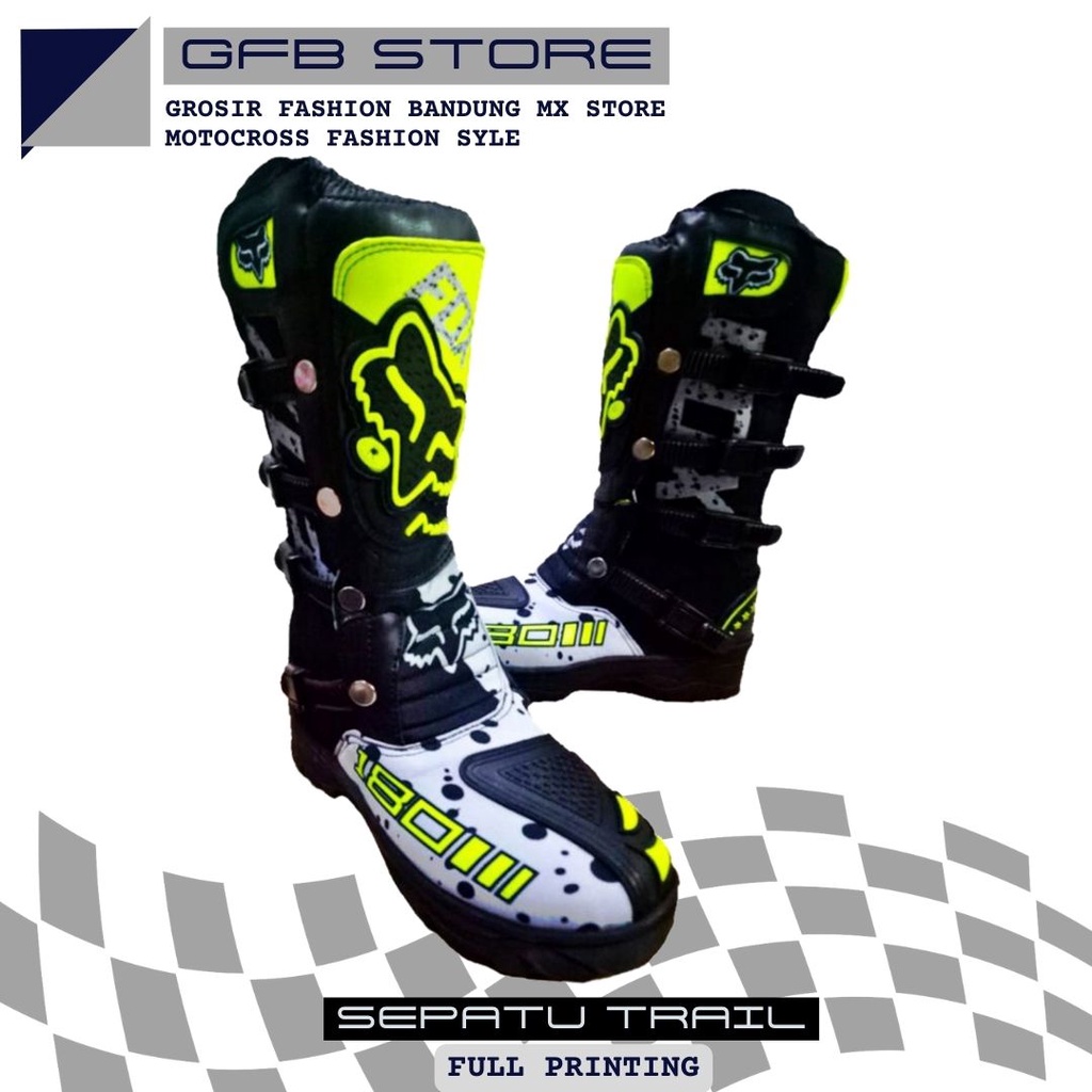 Sepatu Motor cross trail adventure trabass outdoor