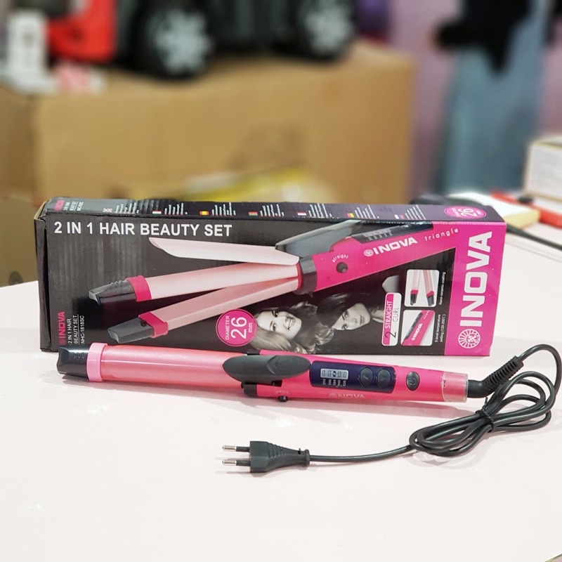 CATOK RAMBUT LURUS & CURLY NOVA 2IN1 BESAR (DENGAN PENGATUR SUHU)