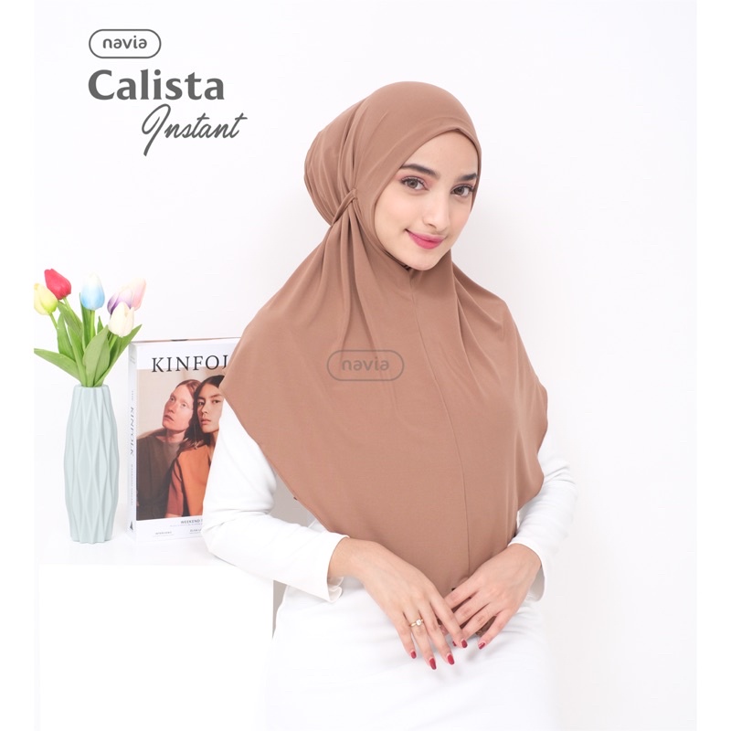[𝗡𝗮𝘃𝗶𝗮] Calista Instant | Hijab instan jersey | Hijab anti tembem | Bergo hijab | Bergo instant-1