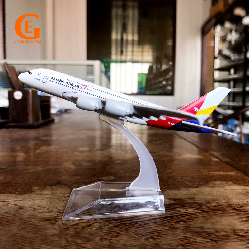 Model Pesawat Terbang Asana Airlines A380 Airbus 380 Bahan Metal Ukuran 16CM