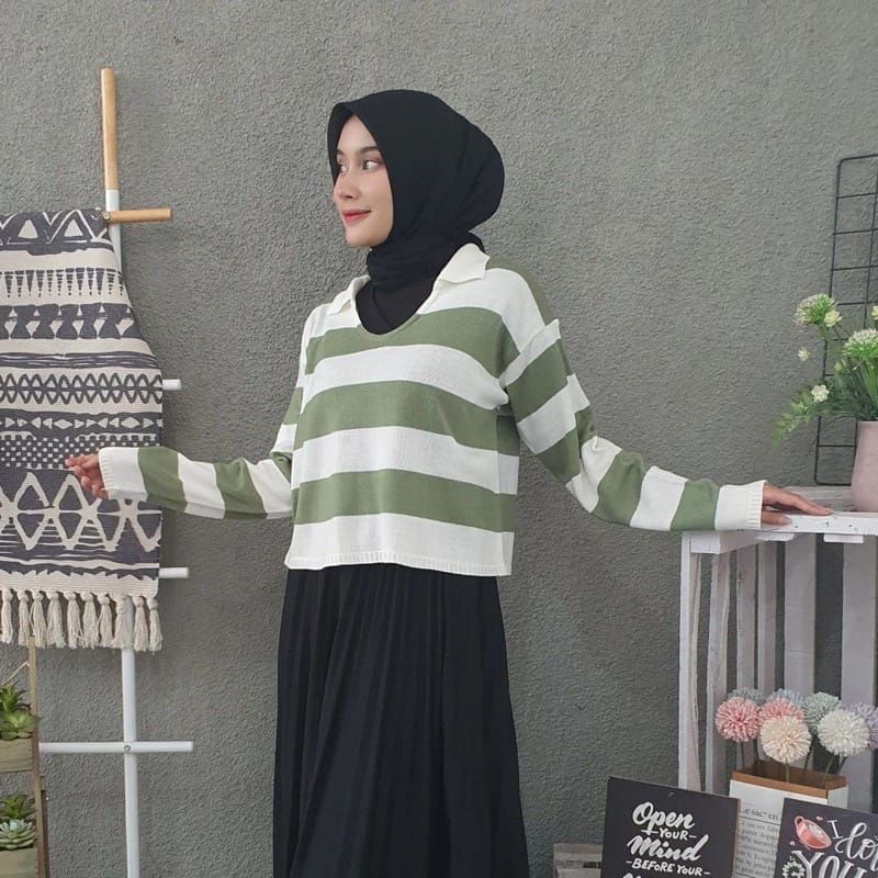 ATASAN BLOUSE RAJUT/SWEATER BLASTER ORIGINAL/MODEL TERBARU KOREA/CROP TOP