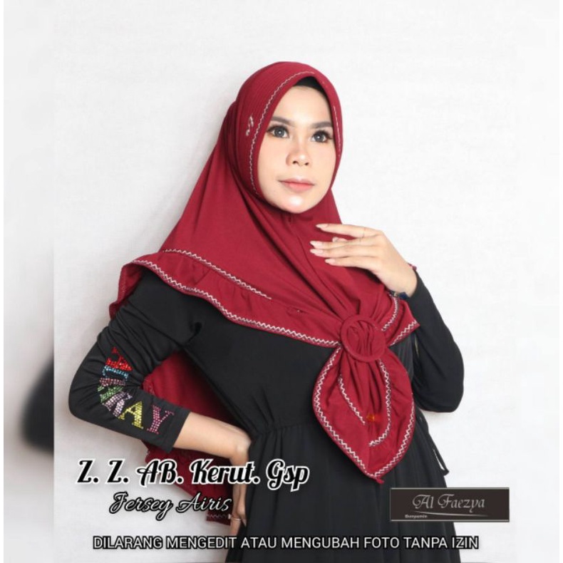 140 JILBAB AL FAEZYA ZIGZAG AB KERUT GESPER JERSEY AIRIS/HIJAB AF ALFAEZYA REMPEL JERSEY IRISH BY BU