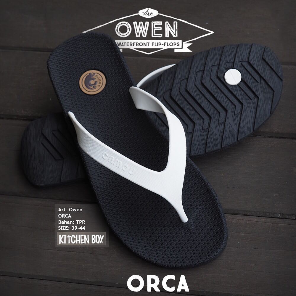  Original Sandal  Jepit  Owen by CAMOU Warna  Orca Hitam  