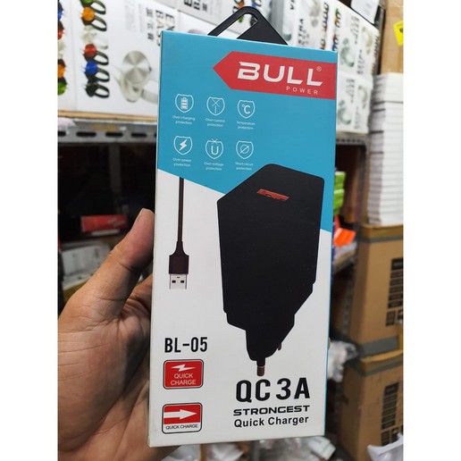 CHARGER BULL ORIGINAL BL05 QUICK CHARGE 3.0 A / CAS HP QC 3.0 REAL ORIGINAL