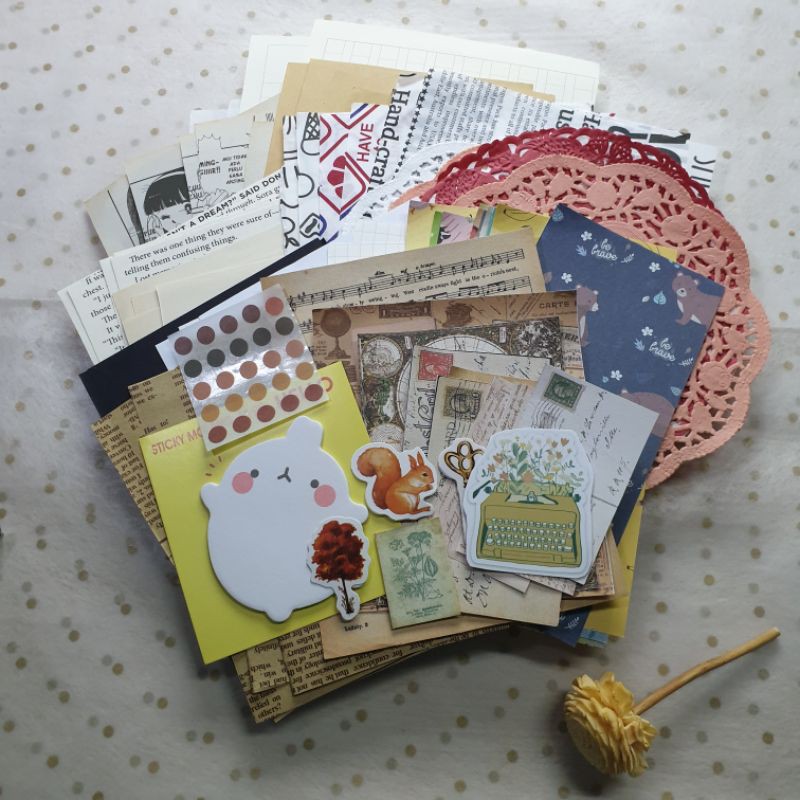

100pcs Journal Bujo Kit Murah Free Estetique Box & Journal Tape // Dimino