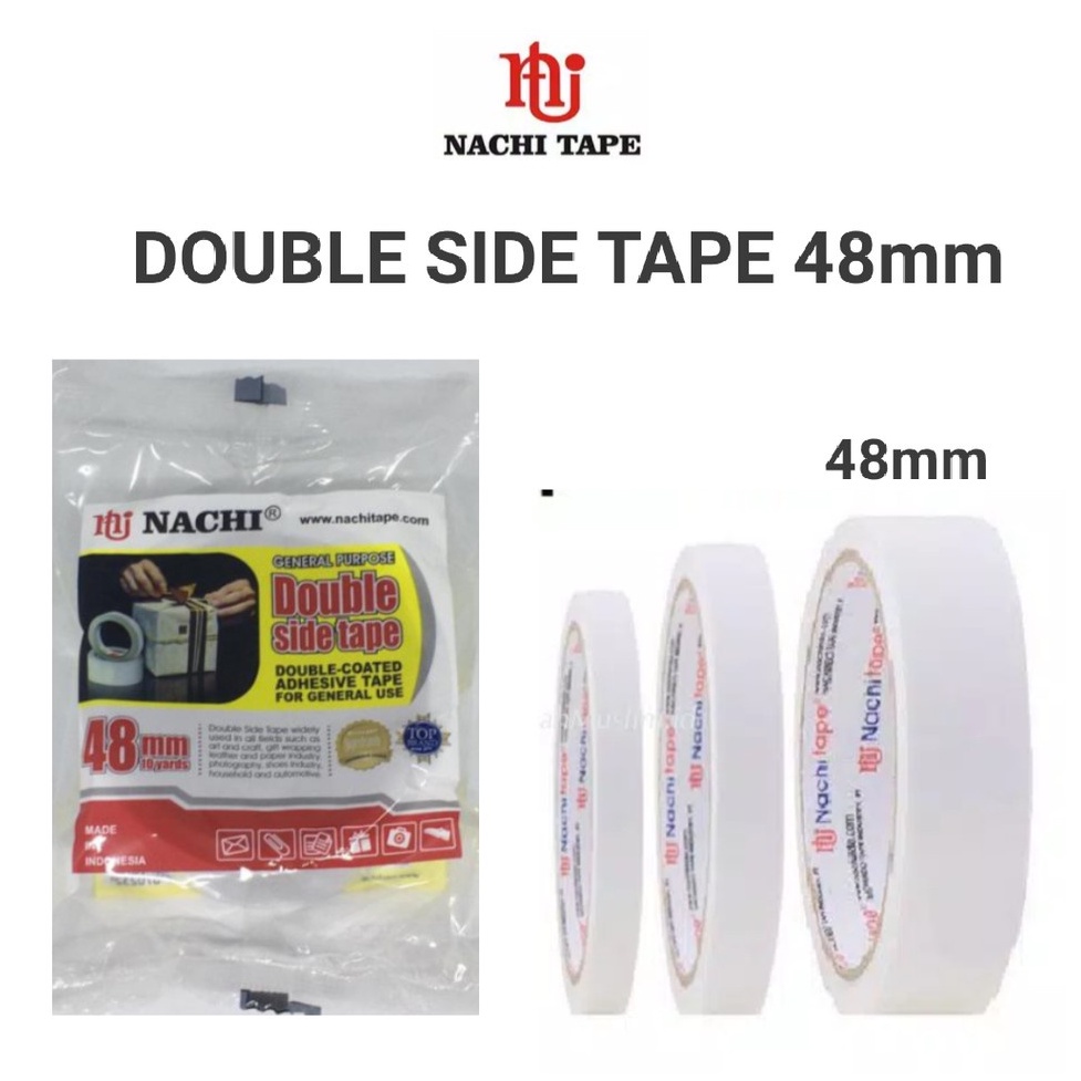 

COD Joy KTB Nachi Double Tape 48mm ( 2 inch 10 yard ) Double Tape 24mm ( 1 inch 10 yard ) Double Side Isolasi Bolak Balik