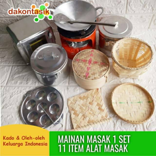 [PROMO] Paket Murah Kompor Mainan Mini Jadul Dari Logam Kaleng Set Memasak Masak Masakan Tradisional