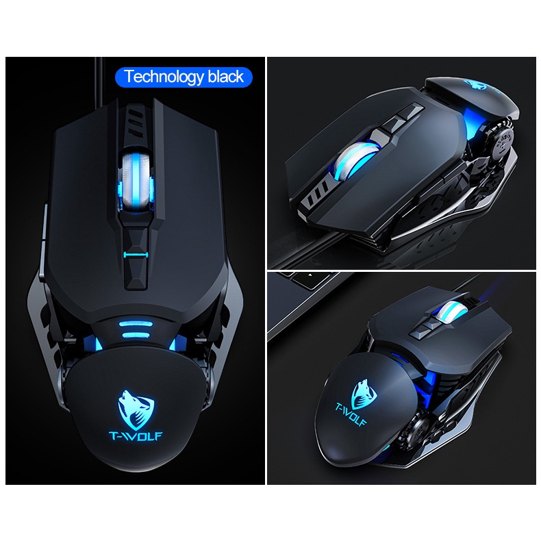 G5 Mouse Gaming Kabel USB 4 Grade 6400 DPI Dengan Lampu Breathing Untuk Komputer