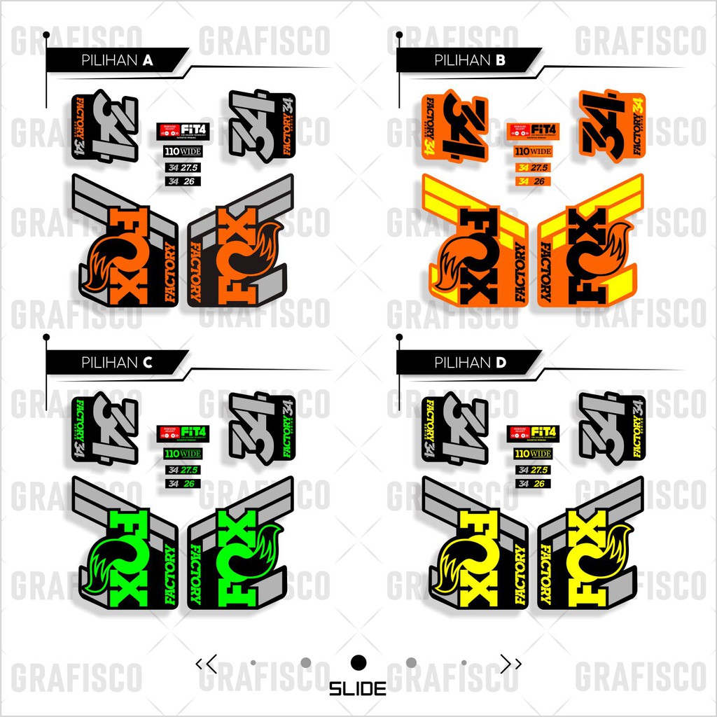 Stiker FOX 34 Factory 2019 Decal Fork Sepeda Mtb Size 27.5 26