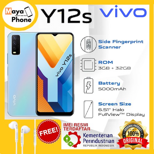Vivo Y12s 2021 3GB/32GB Garansi Resmi Vivo 1 Tahun