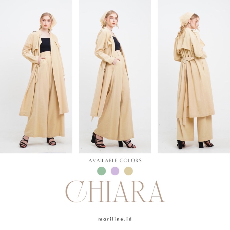 MARILINE CHIARA Set Summer Coat &amp; Wide Leg Pants