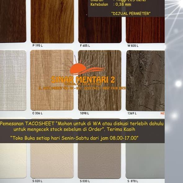 ♦ Taco Sheet PVC Motif Tipe L ♔