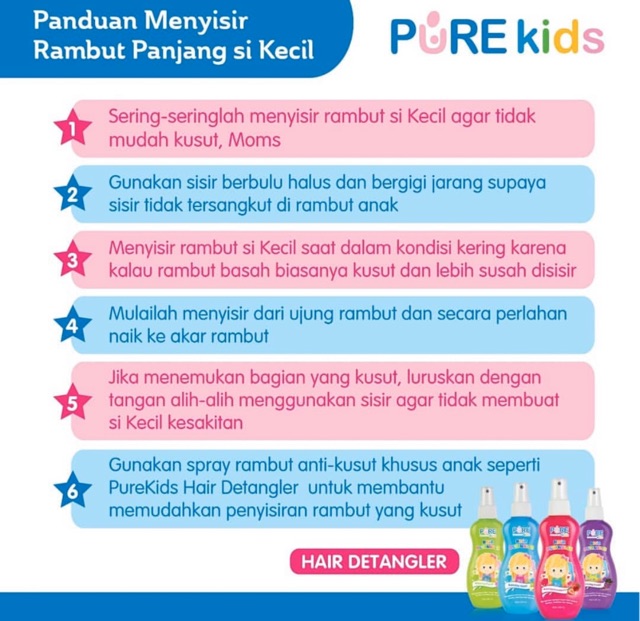 Purekids Hair Detangler - Spray rambut kusut