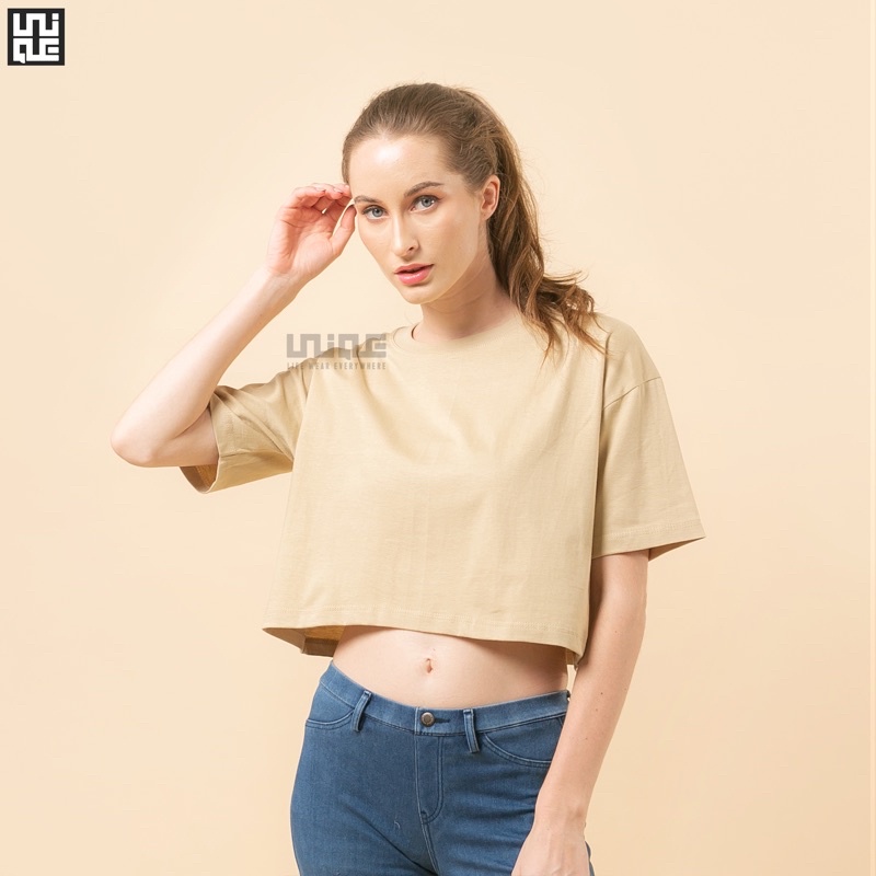 KAOS POLOS CROPTOP OVERSIZE CHOCOMILK WANITA COTTON COMBED 24s OVERSIZED KOREA BIG SIZE CROP TOP TSHIRT BAJU