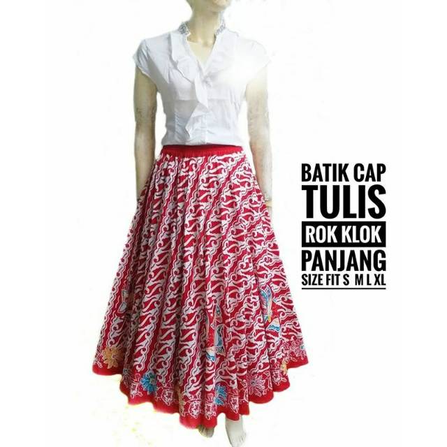 Rok batik panjang parang merah dua