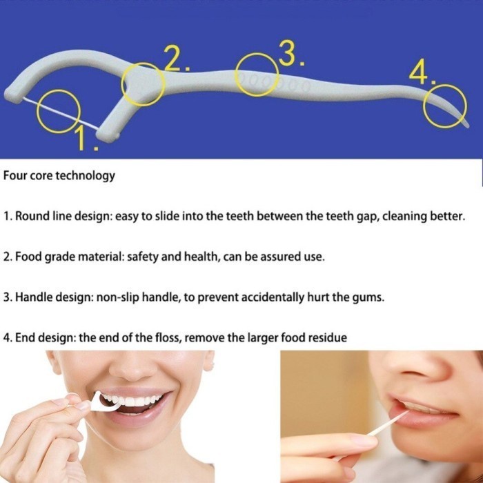 DENTAL FLOSS PICKS 50pcs BENANG GIGI/Tusuk Gigi Dental Floss isi 50 pc