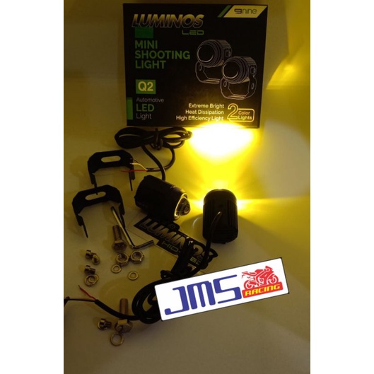 lampu tembak laser Q2 9nine luminos led 2mode putih dan kuning universal Mio nmax aerox pcx vixion cb150 r15 beat Vario ninja Fu mx Blade Supra soul Mio m3