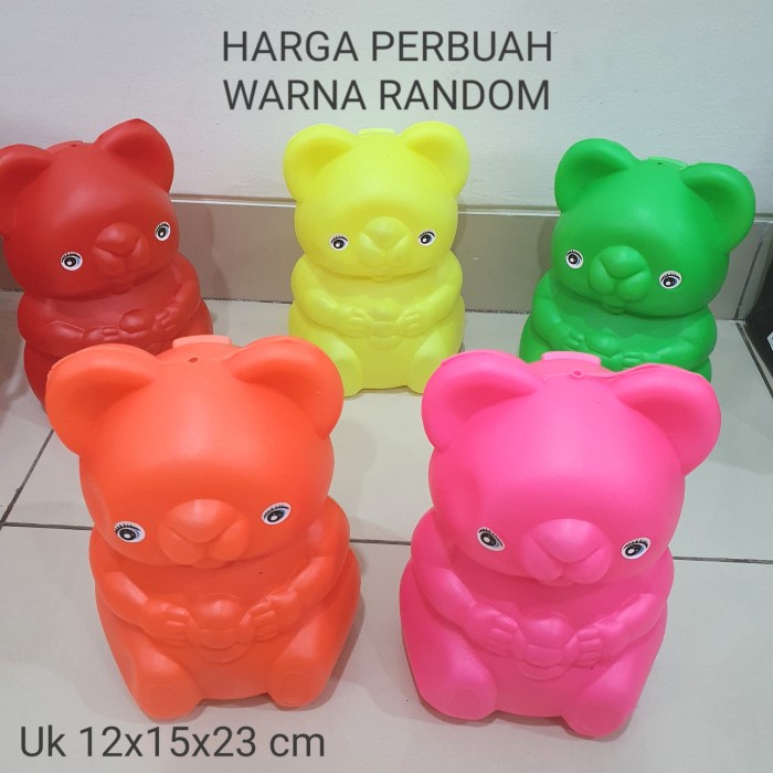 Celengan Bear Beruang Plastik ( Untuk Menabung &amp; Souvenir ) Termurah