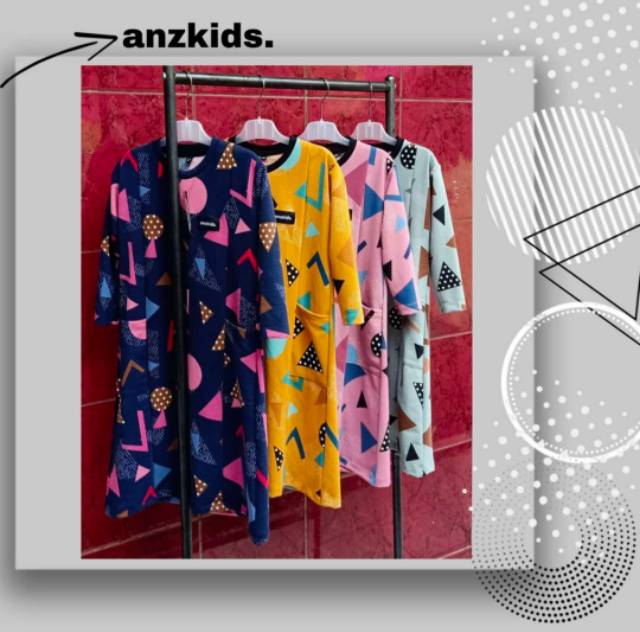 Gamis dress tunik Little hijabers Kids &amp; dewasa