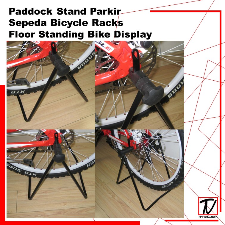 Paddock Stand Parkir Sepeda Bicycle Racks Floor Standing Bike Display