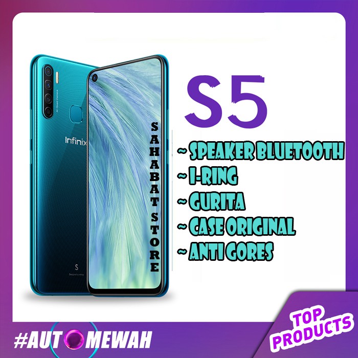 Infinix S5 - 6GB/128GB - Quad Camera 16MP - 6.6 Punch Hole Display - 32MP AI Selfie Camera