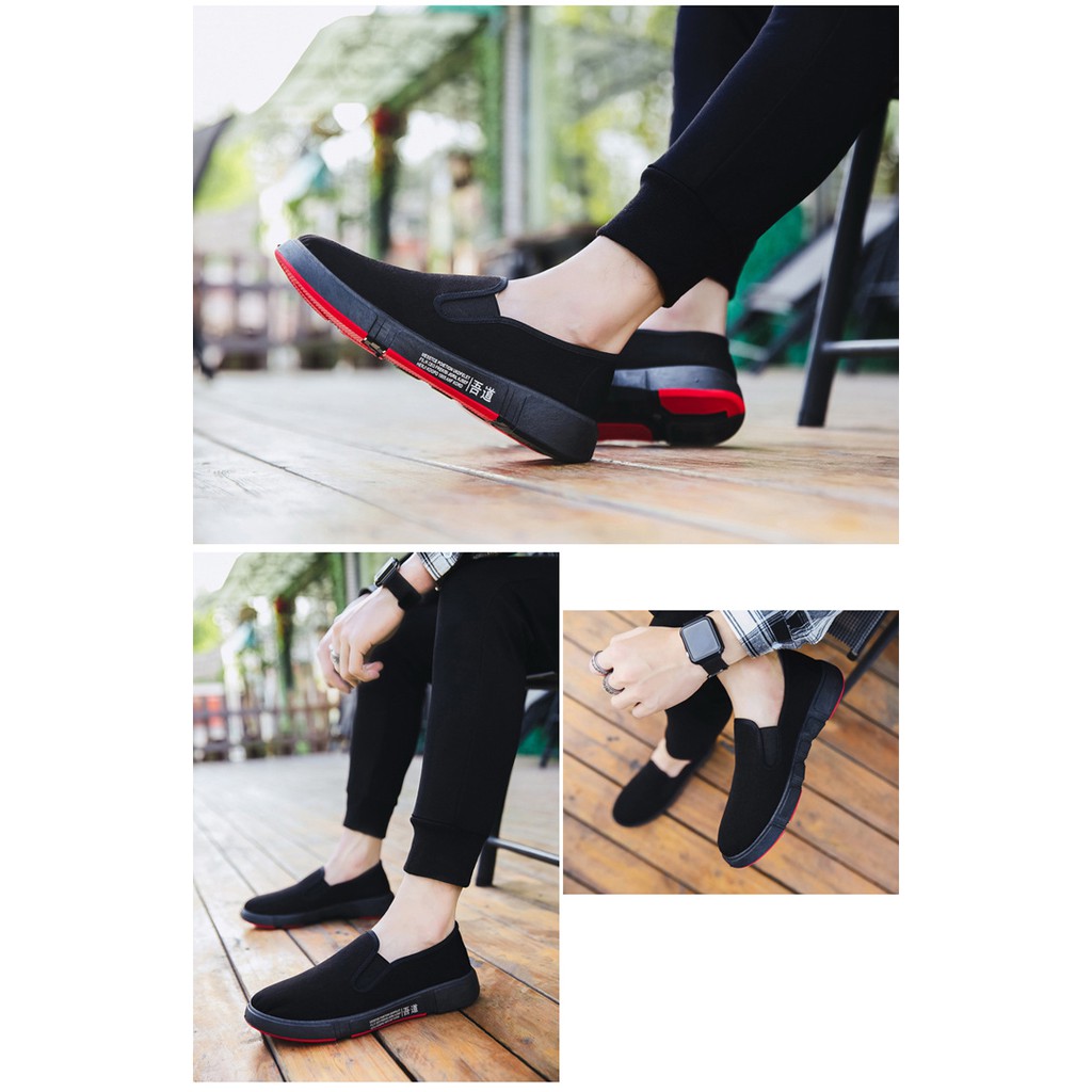 1001 IMPORT SEPATU SLIP ON PRIA SPORT SIMPLE FREE BOX DAN KAOS KAKI !!! - 2 WARNA