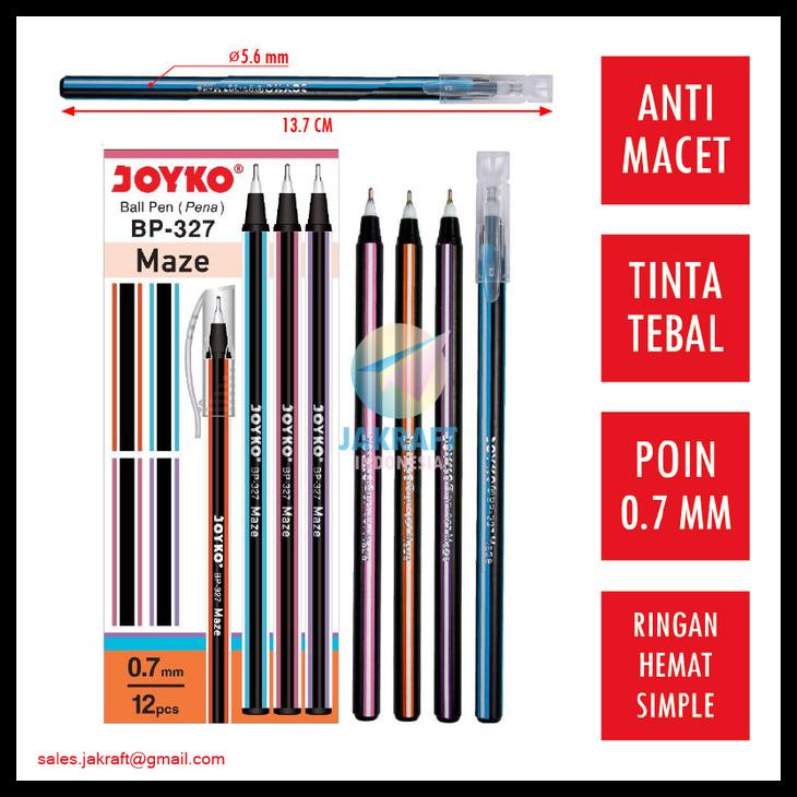 

Pulpen Bolpen Ballpoint Pen Joyko Bp-327 Maze (Hitam) 0.7 Mm Murah Kode 751
