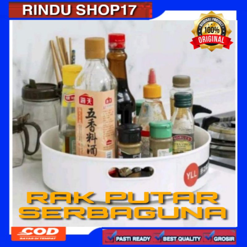 (RS)RAK PUTAR SERBAGUNA DAPUR BULAT BUNDAR BUMBU KOSMETIK WADAH TEMPAT 360 DERAJAT UNIK