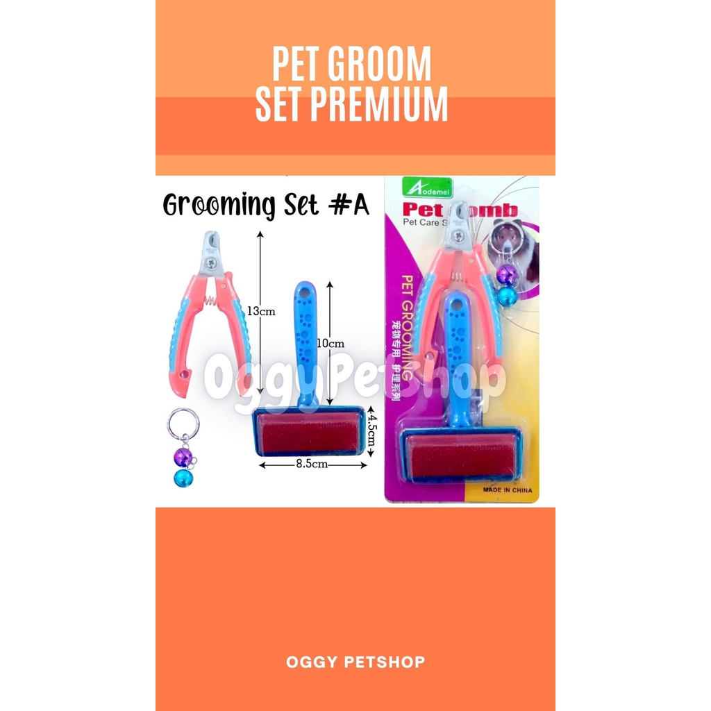 Pet comb grooming premium satu set untuk hewan peliharaan