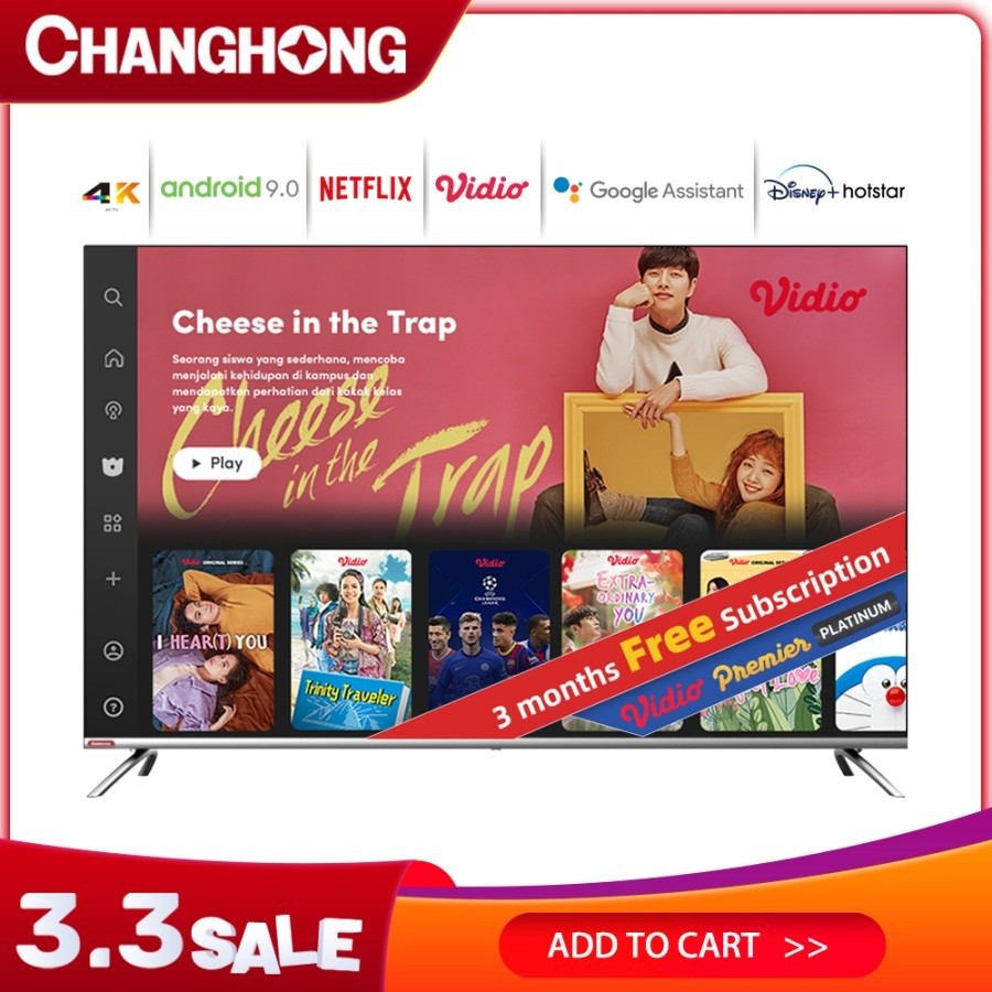 Changhong 50 Inch Smart UHD 4k TV  U50H7 - Frameless