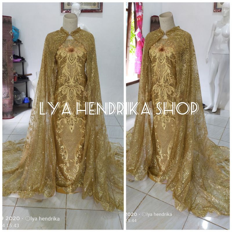 Gaun pengantin duyung+jubah candy