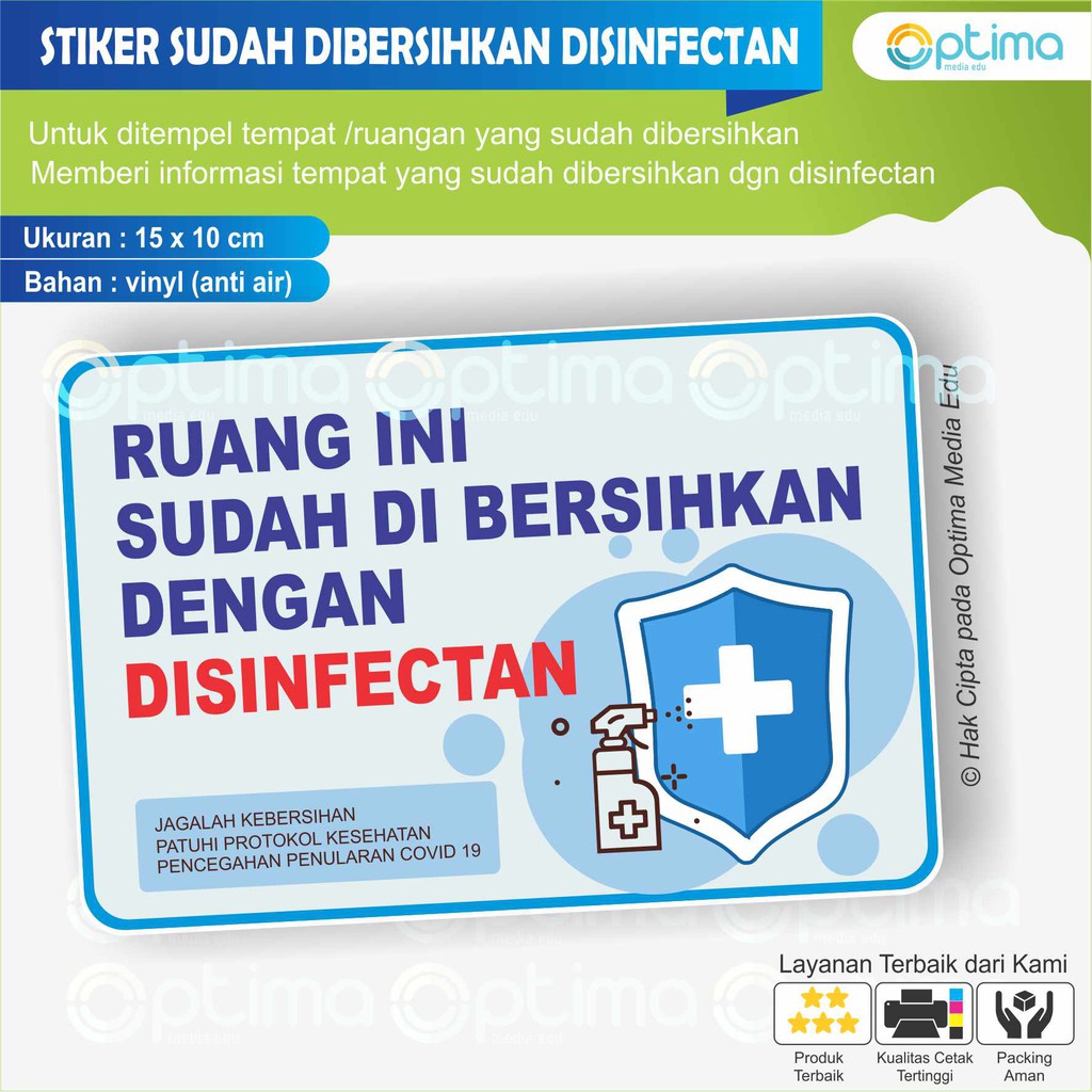 

STIKER RUANGAN INI SUDAH DIBERSIHKAN DENGAN DESINFECTAN
