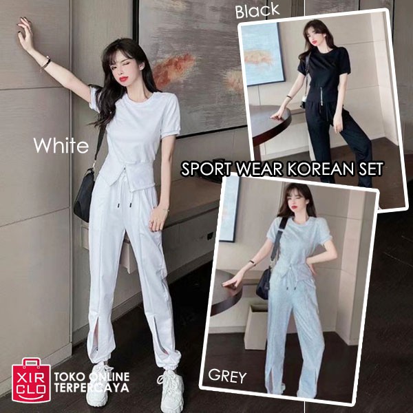 SETELAN SET OLAHRAGA JOGGER WANITA IMPOR FASHION KOREA