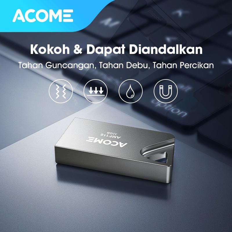 Acome Full Metal High Speed Flashdisk Memory 16GB 32GB Garansi Resmi 1 Tahun seri AMF