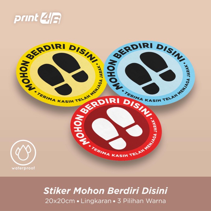 

Stiker Prokes Jaga Jarak Dilarang Berdiri Disini Duduk Silang X