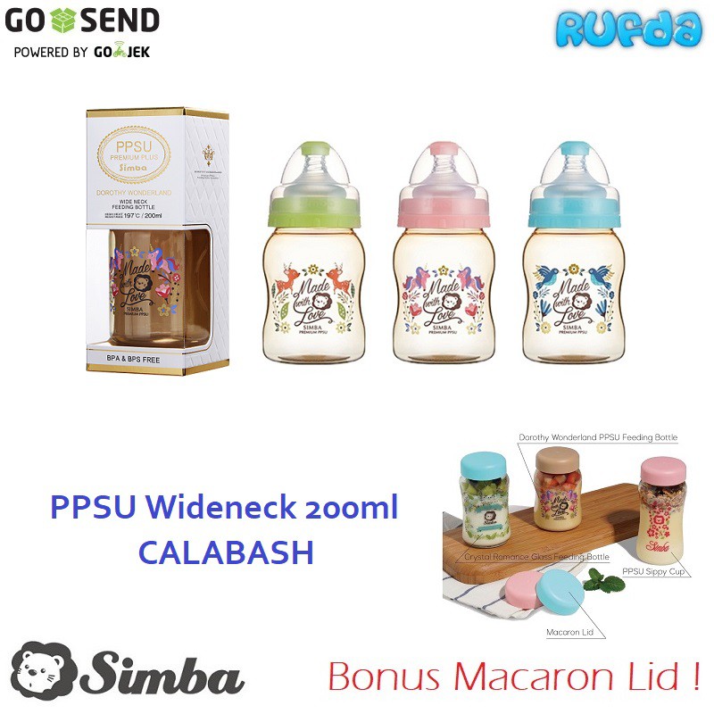 Simba PPSU 200ml Wideneck Calabash Dorothy Wonderland Botol Susu