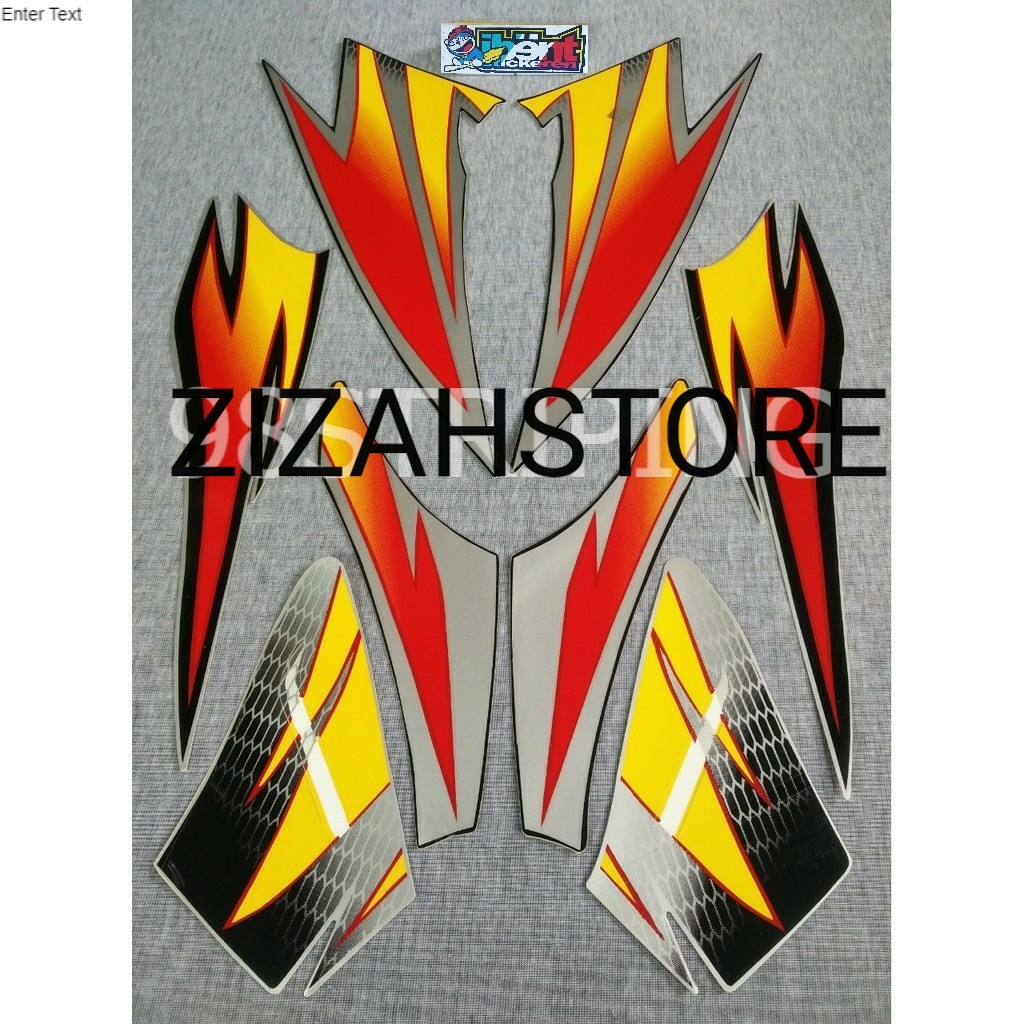 STIKER STRIPING LIS STANDAR BODY HONDA TIGER KUNING ORANGE OREN TAHUN 2001 2002