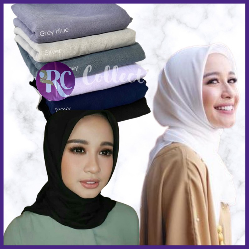(10PCS) HIJAB/KERUDUNG SEKOLAH SEGI EMPAT POLOS  BELLA SQUARE PREMIUM ANTI LETOY TEGAK TEPI JAIT / J