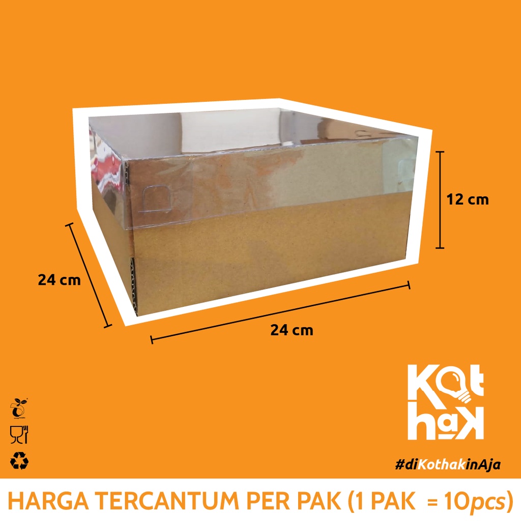 

Box display mika | Box puding | Box kue besar 24 x 24 x 12