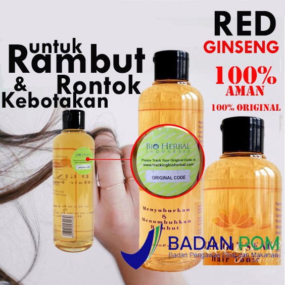 [COD] Paket 2in1 Shampo + Tonic Pelebat Penumbuh Rambut dalam 9 Hari | Red Ginseng BPOM