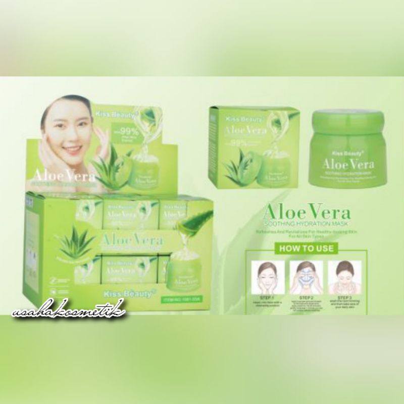 MASKER WAJAH SOOTHING HYDRATION | MASK ALOEVERA JUMBO  KISS BEAUTY EXTRACT WITH 99% NO.1081