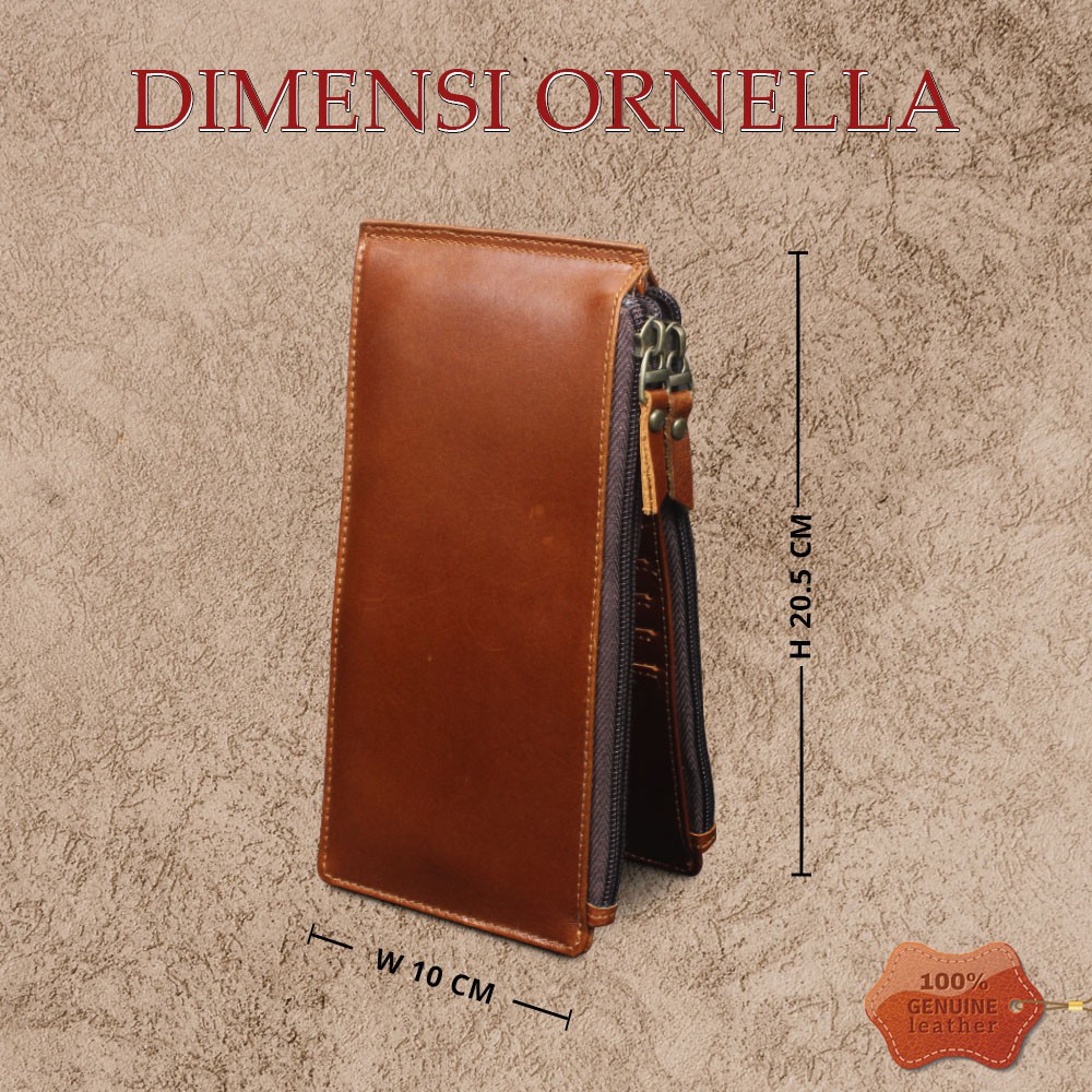 ORNELLA dompet kulit wanita classy 17 slot bahan 100% kulit sapi kualitas premium by Qi Leather AD03