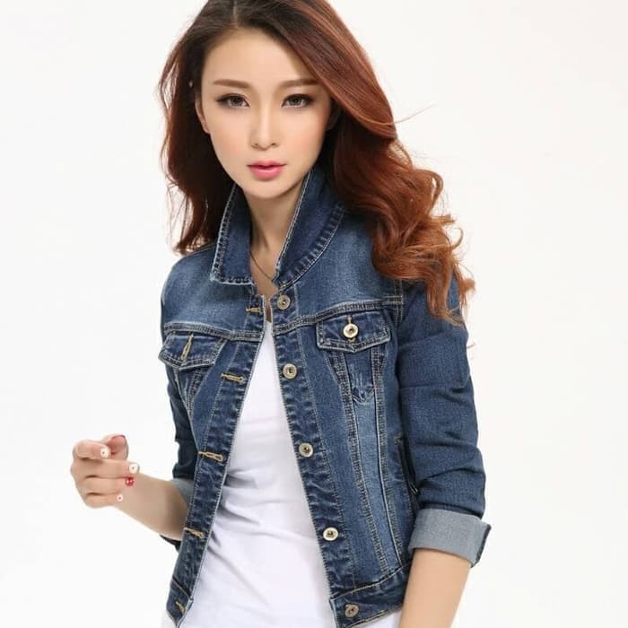 Pasti Puas "" Jaket Jins Wanita Biru Muda Ashanty  Jacke Remaja Denim Levis Jins Kekinian Terbar
